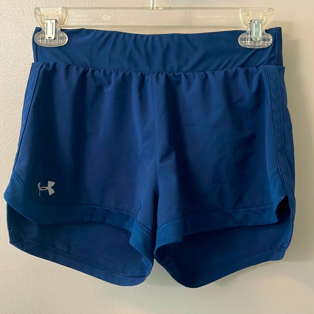 Navy Under Armor running shorts